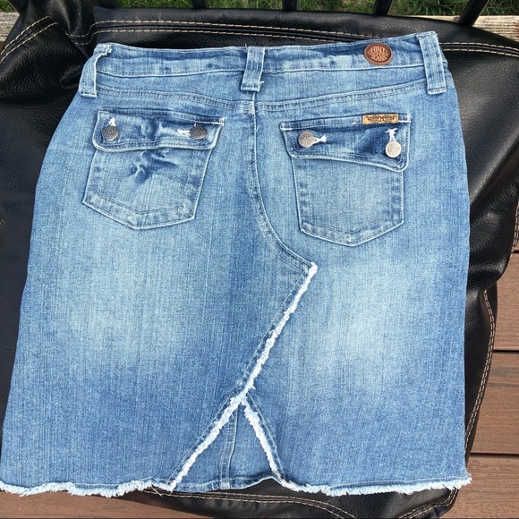 Midi denim skirt knee-length - Picture 3 of 5